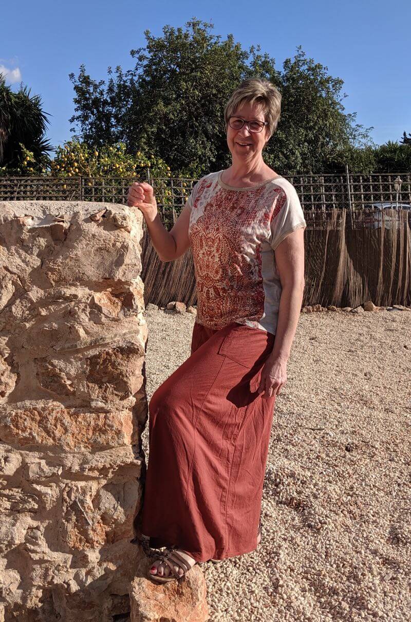 Leicht fallendes Mischgewebe, elastisch, Rost – Lino – Restposten zum Sonderpreis 1 Meter – Bild 5