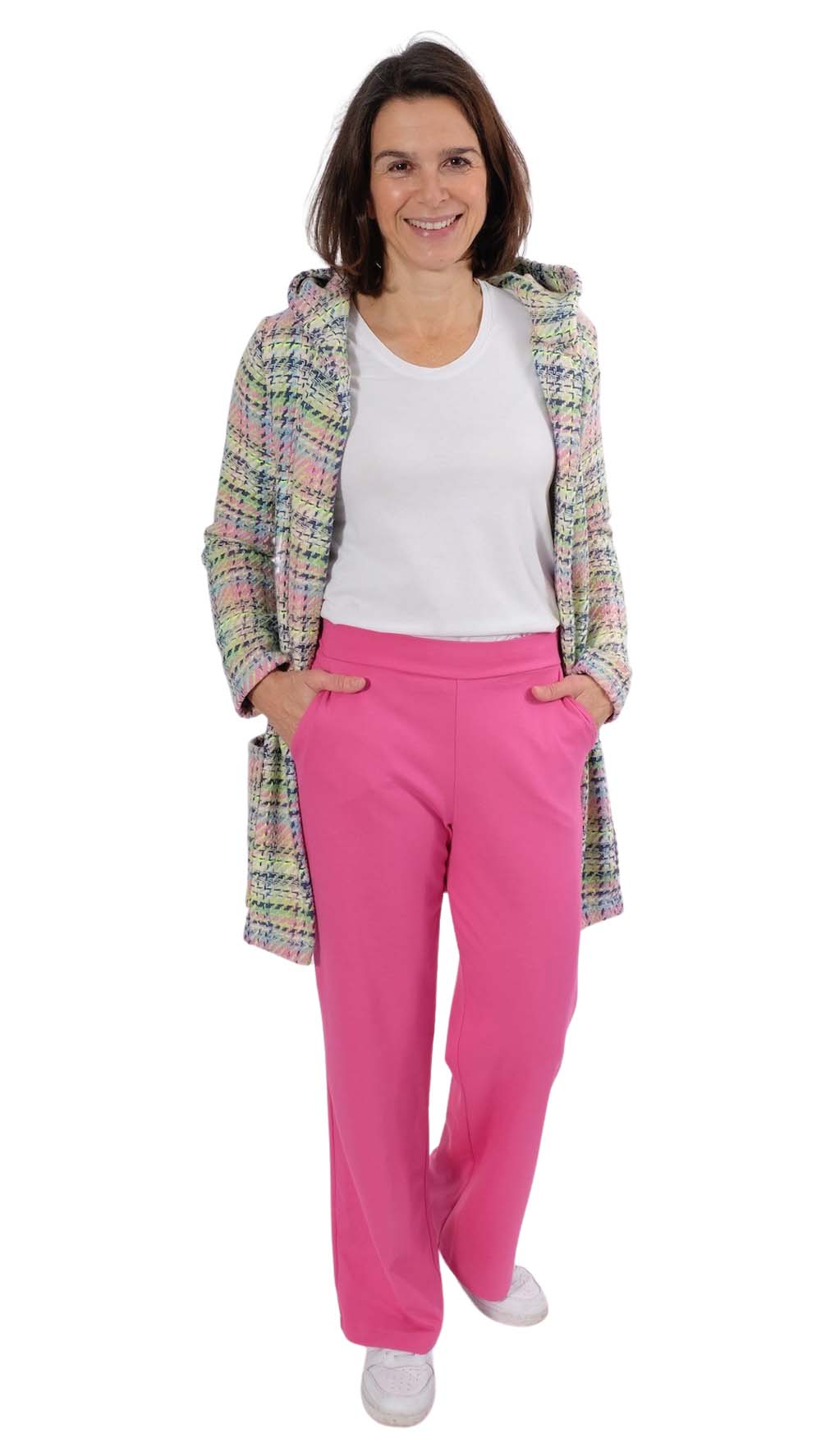 Trendiger Boucle – Unifarben, Fuchsia – Bild 9