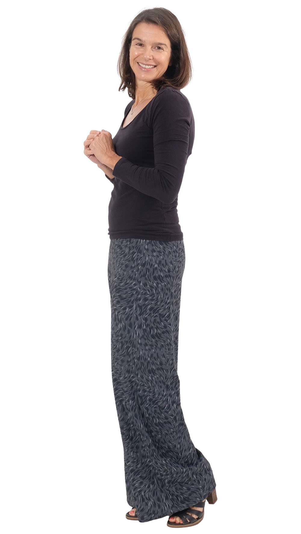 Hochelastischer Sportjersey – unifarben Schwarz, Travel – Bild 3