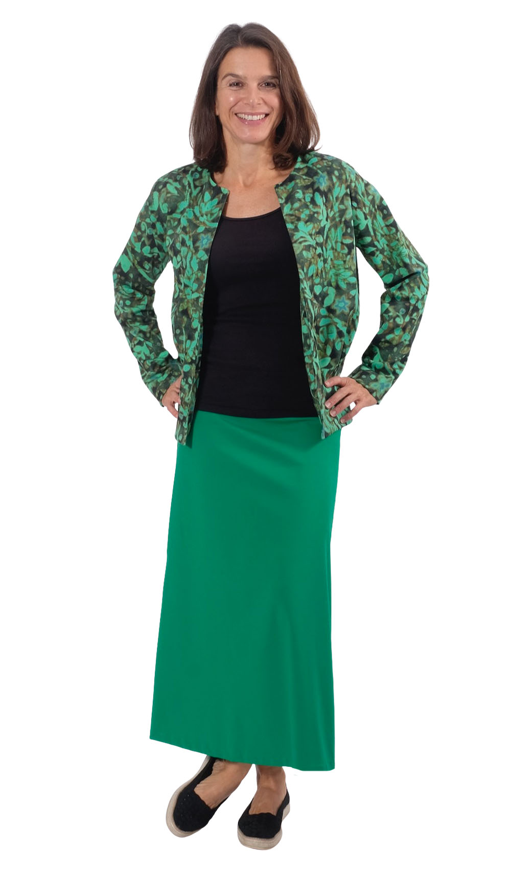 Baumwolle, Baumwollstretch, Blumenmusterung Blau – Bild 7