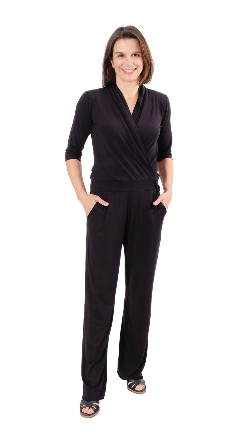 Jersey aus Bambus, unifarben Schwarz – Bild 3