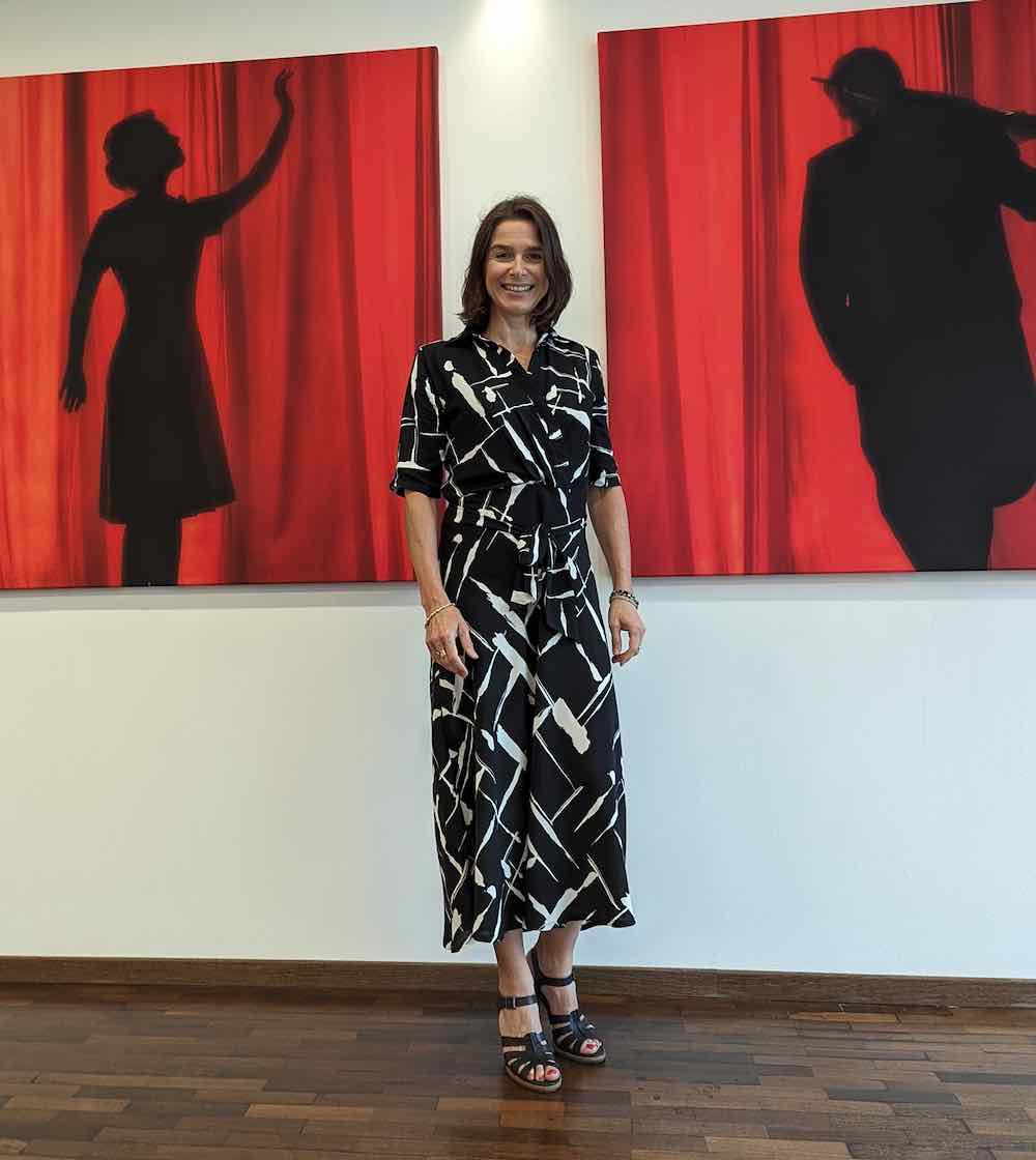 Viskose, grafische Musterung Weiß Schwarz – Bild 7