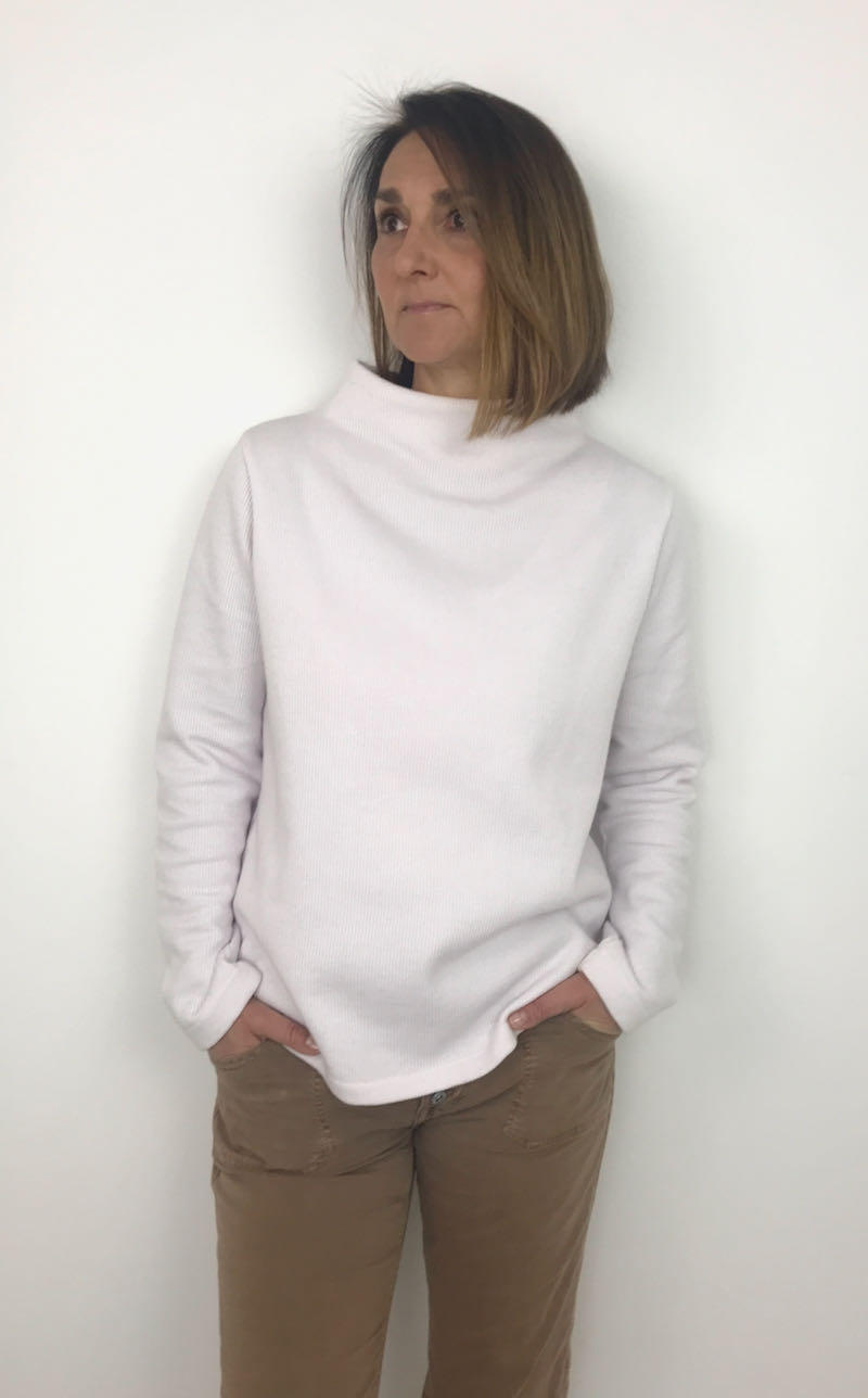 Strickstoff, Jersey, Rippenjersey in Ecru – gebrushed – Bild 3