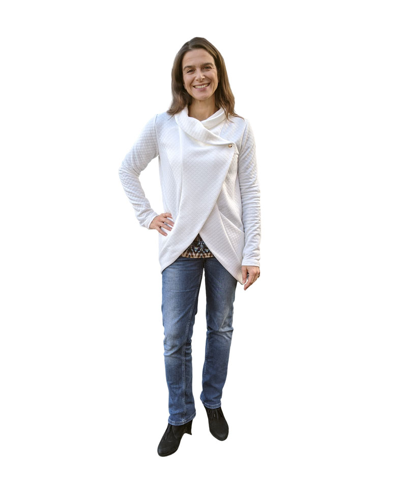 Waffelstoff, weiche anschmiegsame Qualität – Ecru – Bild 4