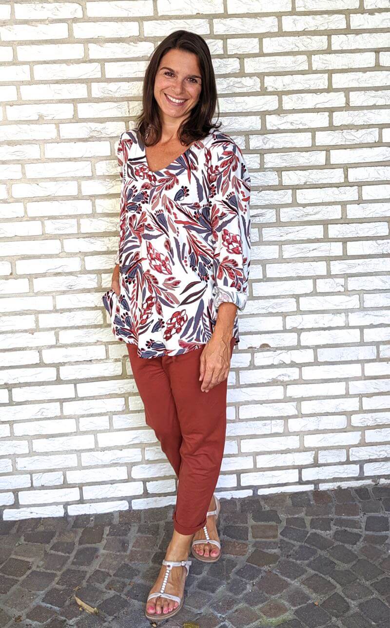 Leicht fallendes Mischgewebe, elastisch, Rost – Lino – Restposten zum Sonderpreis 1 Meter – Bild 4