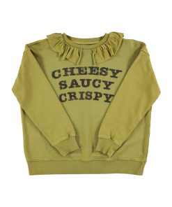 Sisters Department – Sweatshirt mit Peter Pan Ausschnitt, army green, Biobaumwolle