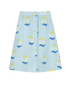 BONMOT ORGANIC – Rock Lang „ALLOVER SEA“, Light Blue, Biobaumwolle