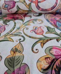 Hochelastischer Slinky, Blumen auf Beige