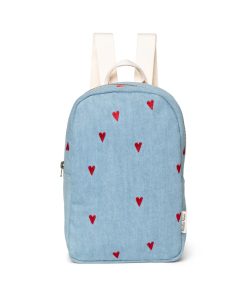 Studio Noos – Rucksack Mini „DENIM HEARTS“, denim