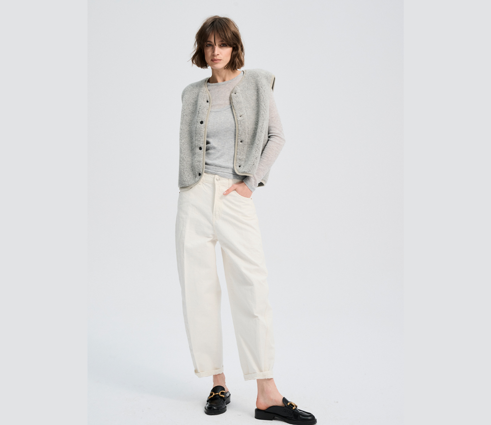 Alwero – Weste „TYB“ Adult, Biowolle, Silver – Bild 4