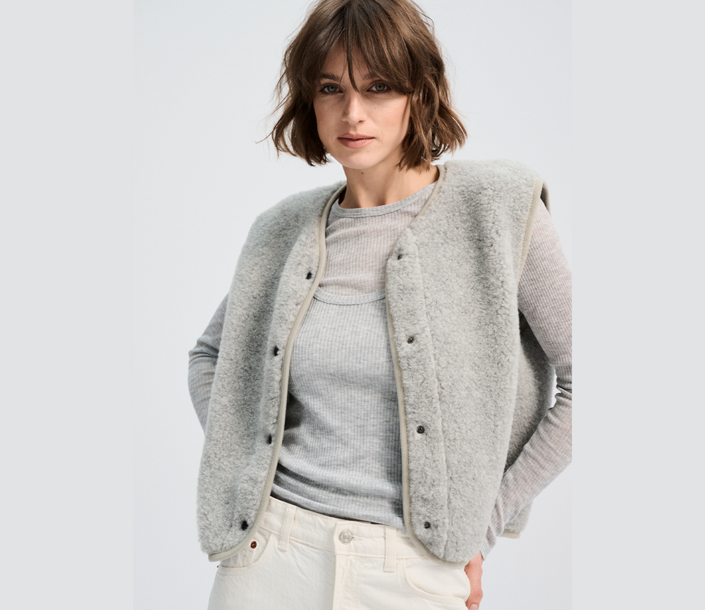 Alwero – Weste „TYB“ Adult, Biowolle, Silver – Bild 3