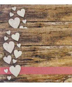 Tischsets Platzsets Textil CLOTH Herzen Bänder Holz rosa weiß 2er Set 45×30 cm