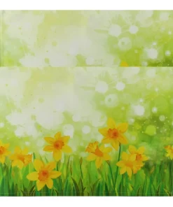 Tischsets Platzsets Textil CLOTH Osterglocken Blumen gelb grün 2er Set 45×30 cm