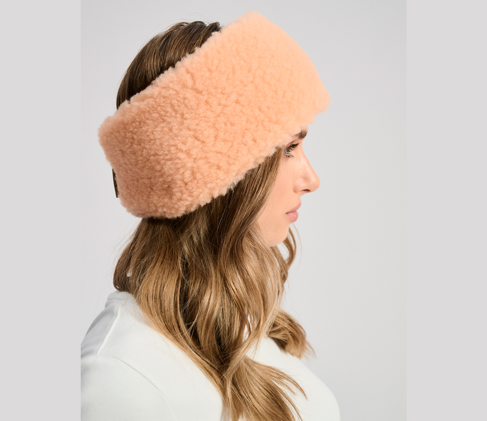 Alwero – Stirnband / Halswärmer VOVO, Apricot, Biowolle, ultra light – Limited Edition