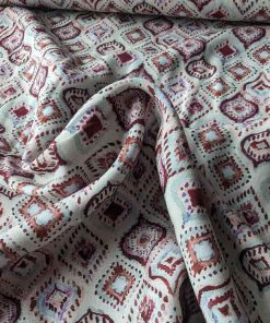 Viskosestoff – Crêpe Stoff, Rautenmusterung Rosa