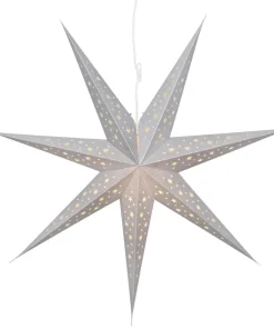Weihnachtsstern Papier Leuchtstern hängend silber / Glitzereffekt Ø 75 cm