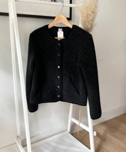 Alwero – Jacke „TYBS“ Adult, DEEP BLACK, Biowolle Ultra Light