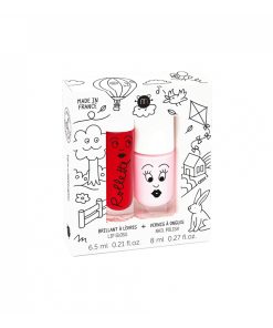 Nailmatic – Nagellack/Lip Gloss 2er Set „KIDS COTTAGE“, Bella, Cherry, vegan