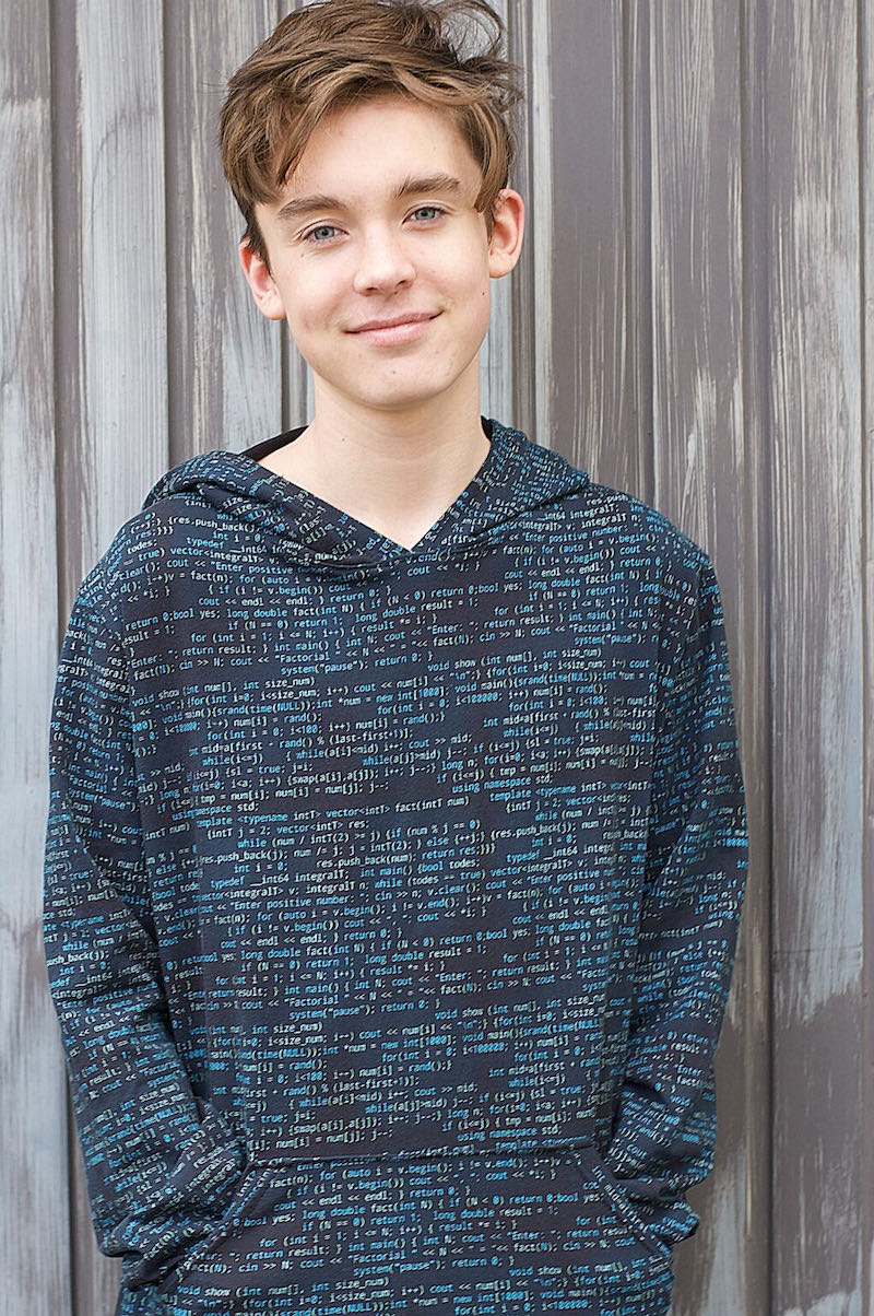 Sommersweat, “Nerd” Druck auf Marine – Bild 3