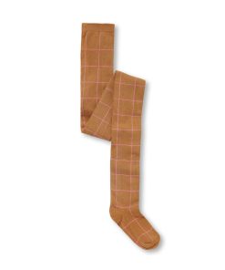 SPROET & SPROUT – Strumpfhose, CHECKED, mustard Bio Baumwolle