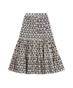 White Stuff – Midirock „ARIEL“, navy pr, Bio-Baumwolle