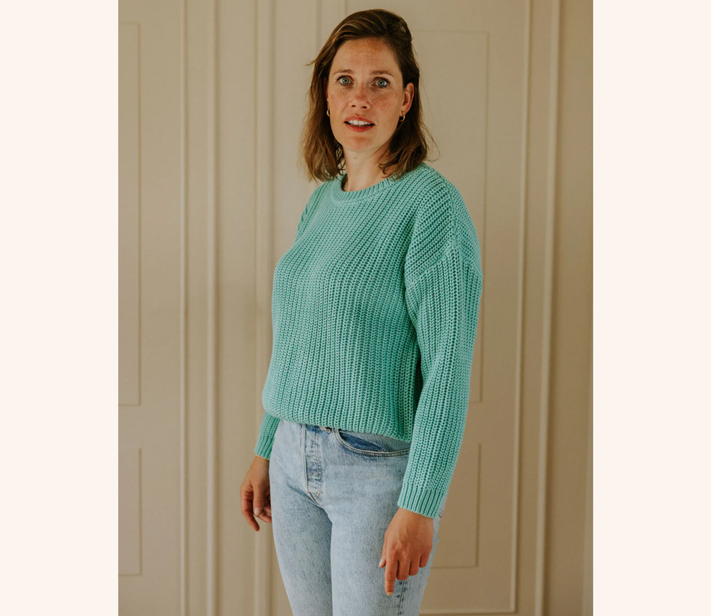 YUKI – Chunky Knit Women, AQUA, Bio Baumwolle – Bild 3